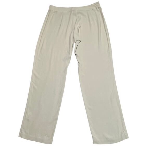 Eileen Fisher Pants Womens Medium Beige Peble Straight Silk Georgette Crepe New - Picture 2 of 10